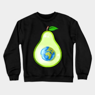 Pear Or Avocado With World as Seed - Go Vegan Crewneck Sweatshirt